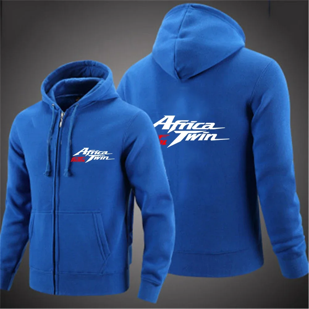 2024 Africa Twin Crf 1000 L Crf1000 Logo Print Casual Hooded Sweatshirt Spring Autumn Men's Long Sleeve Solid Color Zip Hoodies