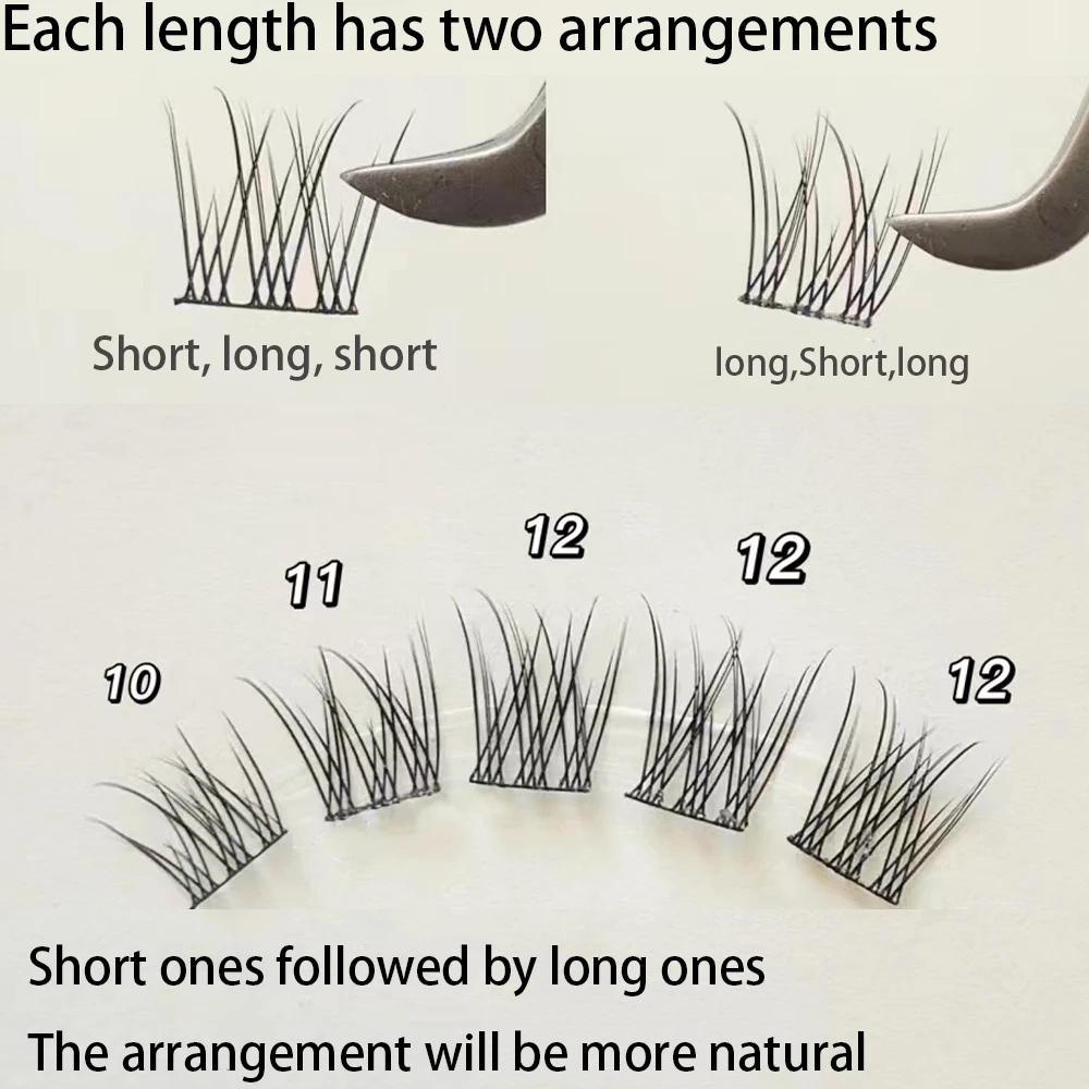 New 120 Cluster Lashes Natural Eyelash extension Mixed Tray Lashes Natural volume Individual DIY Eyelashes Bundles Makeup Tools