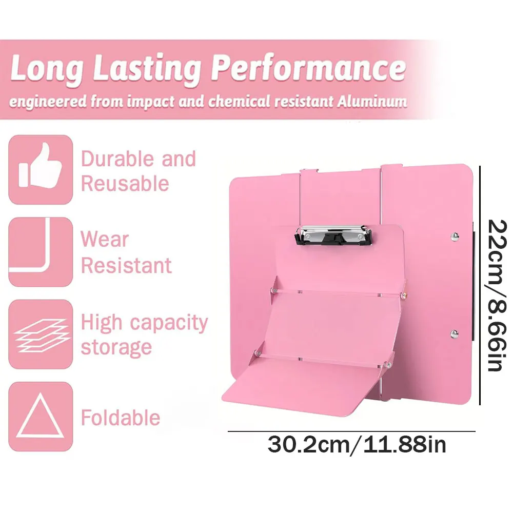 1PC Nursing Clipboard, Foldable, Triple-Layer Aluminum, Nurse Board with Low Profile Clip and Pen Clip Pocket.