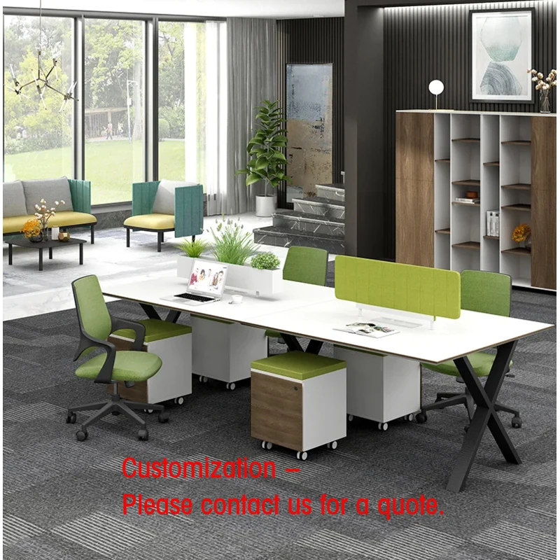 custom.Modern Convertible 6-Person Seater Office Furniture Staff Working Desk & Table Cubicle Workstation