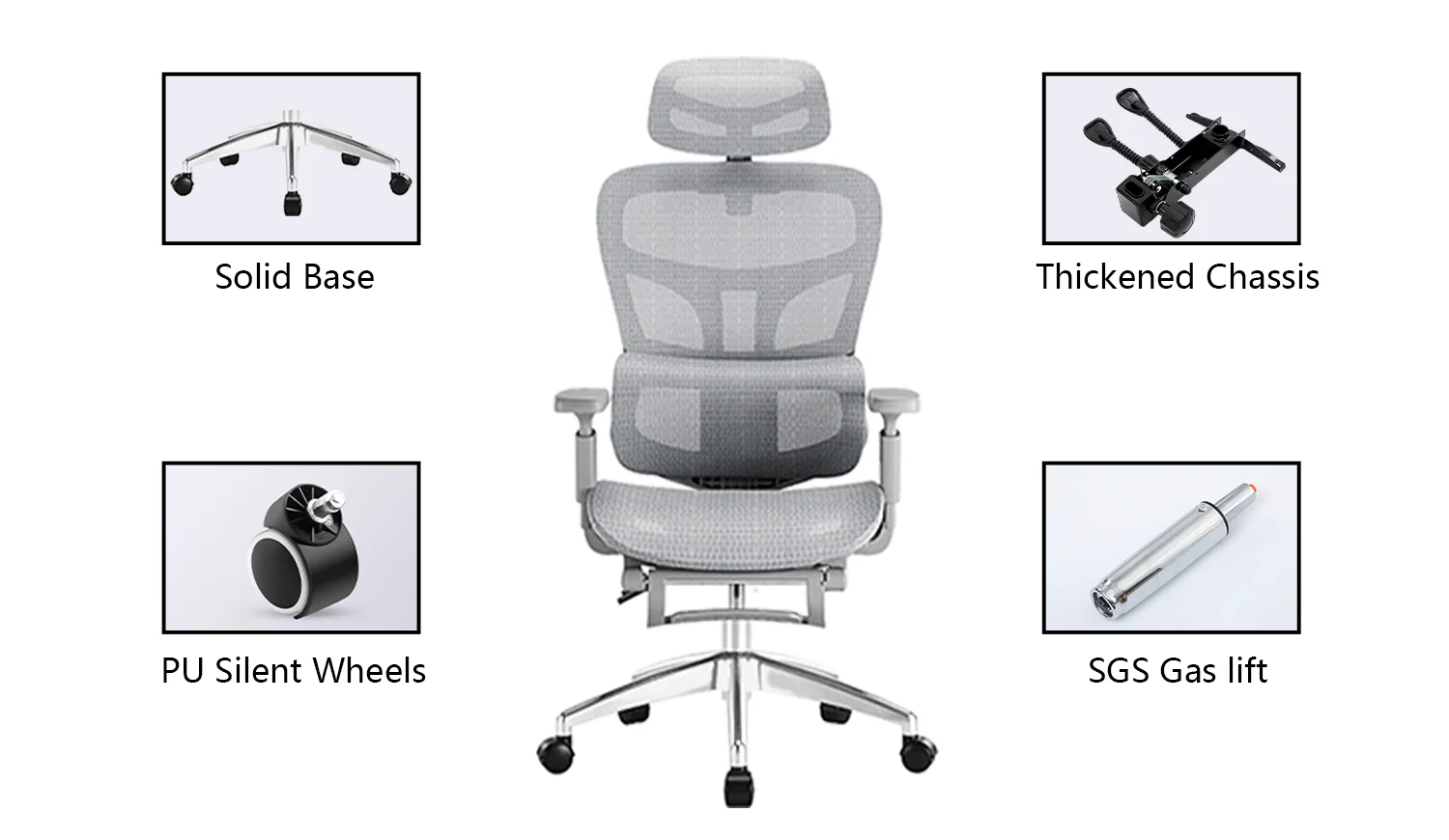 High-back Ergonomic Rotating Gaming Chair Ergonomic Mesh Office Chair Swivel Office Chair with Nylon Casters