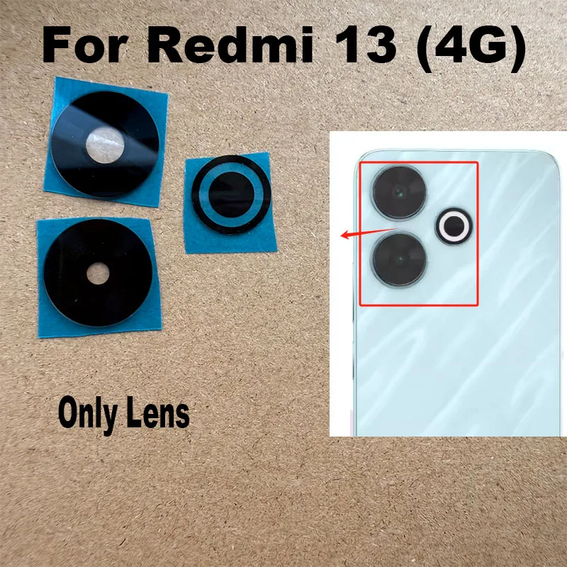 For Xiaomi Redmi 13 Back Camera Lens Glass Rear Camera Lens With Frame Glue Adhesive Replacement