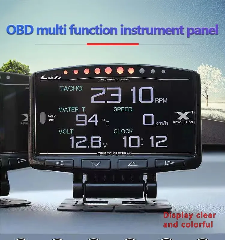 Lufi X1 OBD2 Digitales Messgerät Turbo-Boost Öldruck Wassertemperatur für Auto Luftdrehzahl Kraftstoffgeschwindigkeit EXT Ölmesser OBD HUD-Anzeige – Detail 9