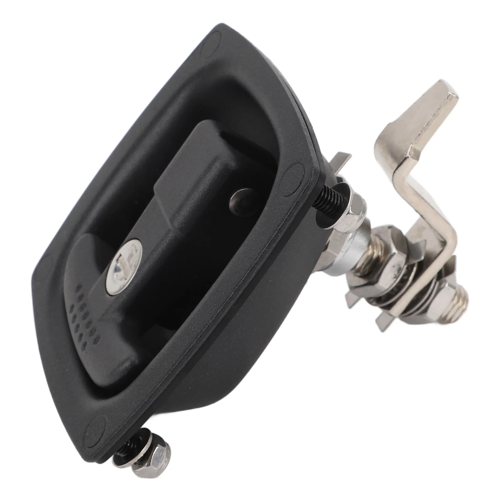 T مقبض مزلاج أسود سبائك الزنك T نوع الأدوات قفل مقبض قابل للطي مع مفتاحين T نوع أقفال صندوق الأدوات #4