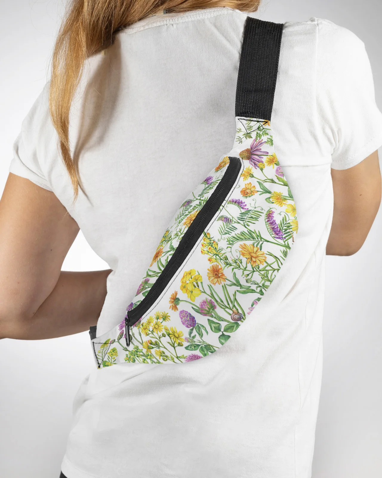 Spring Flower Daisy Butterfly Men Women Waist Bag Fanny Pack Purse Large Phone Belt Bag Wallet Pouch Waterproof Banana Hip Bags