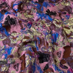 Abstract Gold Silk Relief Jacquard Fabric Retro Dress Suit Bag Decorative Sewing Fabric