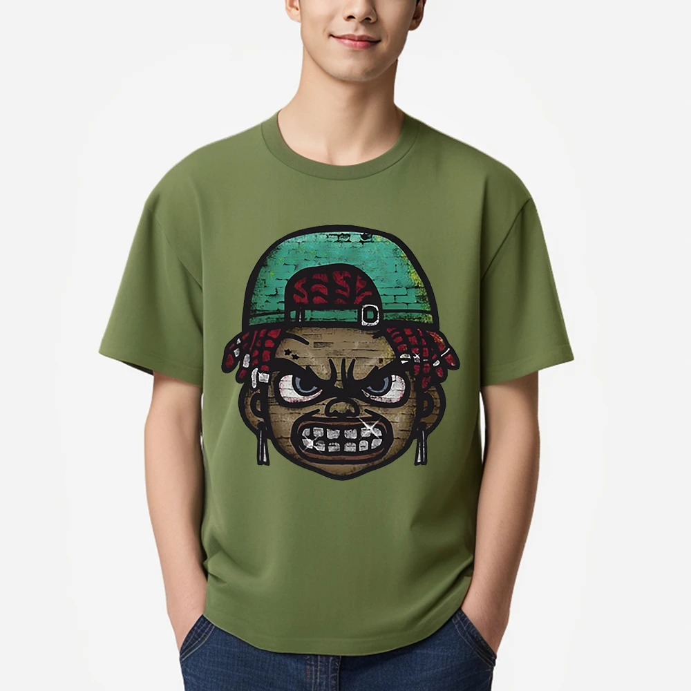 

Punk Street Anger Boys Printing Mens T Shirts Summer Cotton T-Shirt Casual O-Neck Clothes Hip Hop Oversized Short Sleeve