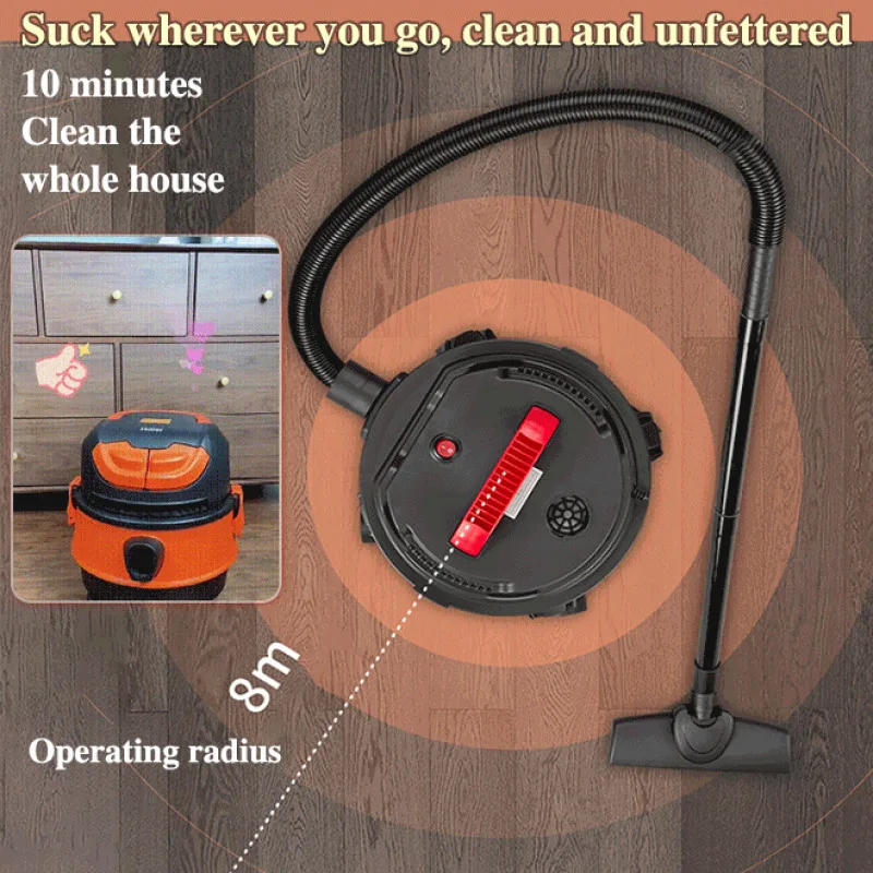 Household large suction handheld vacuum cleaner Large Capacity barrel Small commercial wet and dry Ultra-Powerful vacuum cleaner