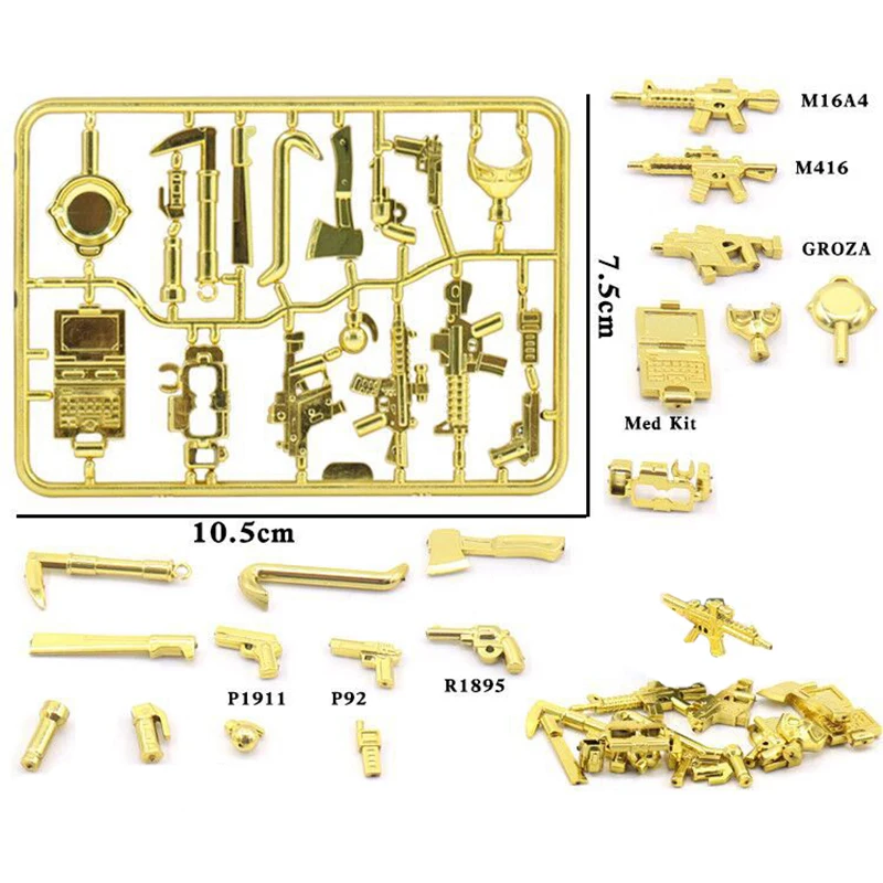 MOC Brick Boys Gift Toys Swat Weapon Building Blocks Guns Pack WW2 Military Gun Weapon Cannon Set Army Accessories Model