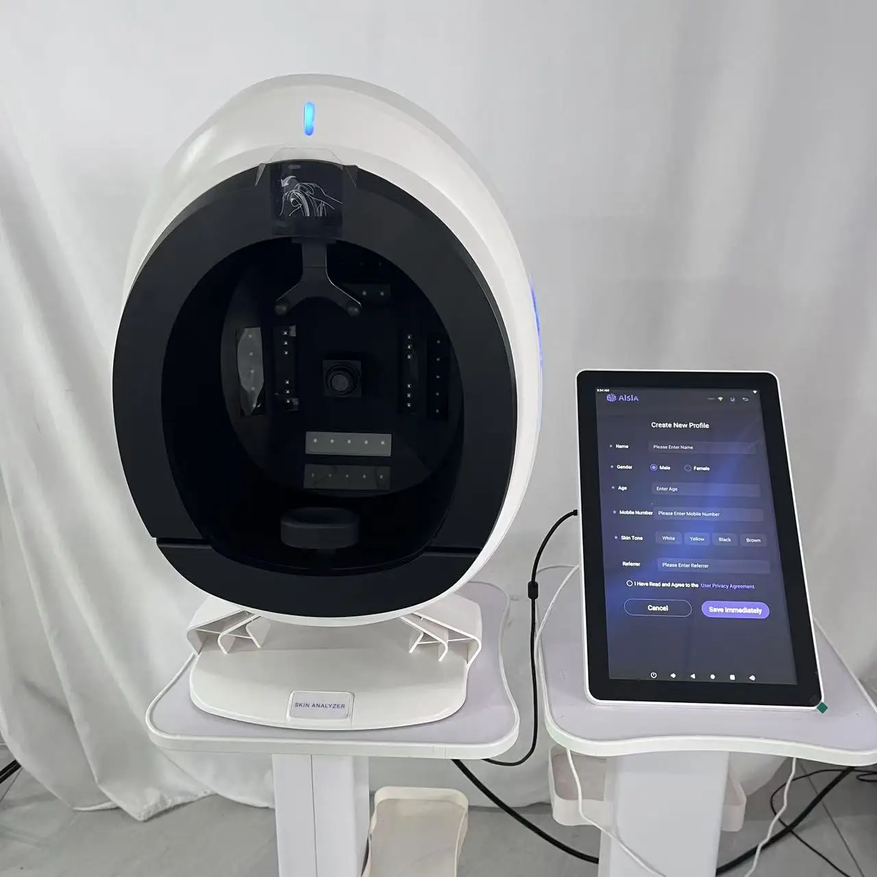 AISIA Q1 3D AI analyseur de peau du visage détection diagnostic des problèmes de peau 8 spectres analyse professionnelle équipement de Salon de beauté CE