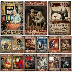 Artisian Job Metal Poster Watchmaker Tin Sign Tailor Babysitter Luthier Welder Chef Sculptor Decorative Plaque Wall Decor Garage