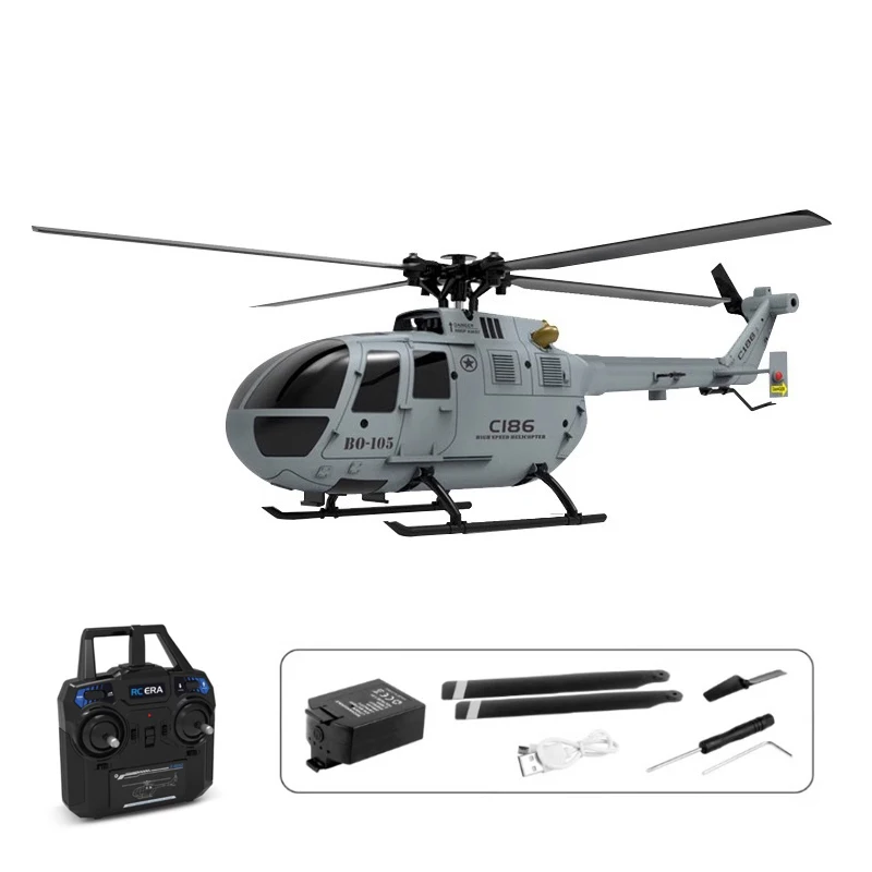 RC C186 هليكوبتر 2.4G 4 قنوات 4 مراوح 6 محور جيروسكوب إلكتروني لتثبيت التحكم عن بعد RC ألعاب الصبي