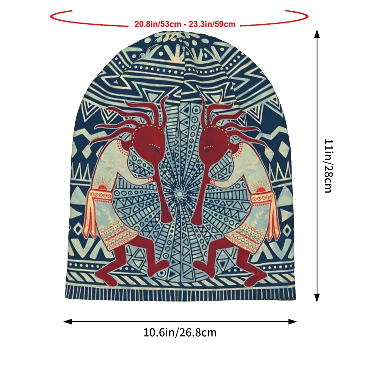 American Kokopelli Washed Thin Bonnet Outdoor Casual Beanies Protection Men Women Hats