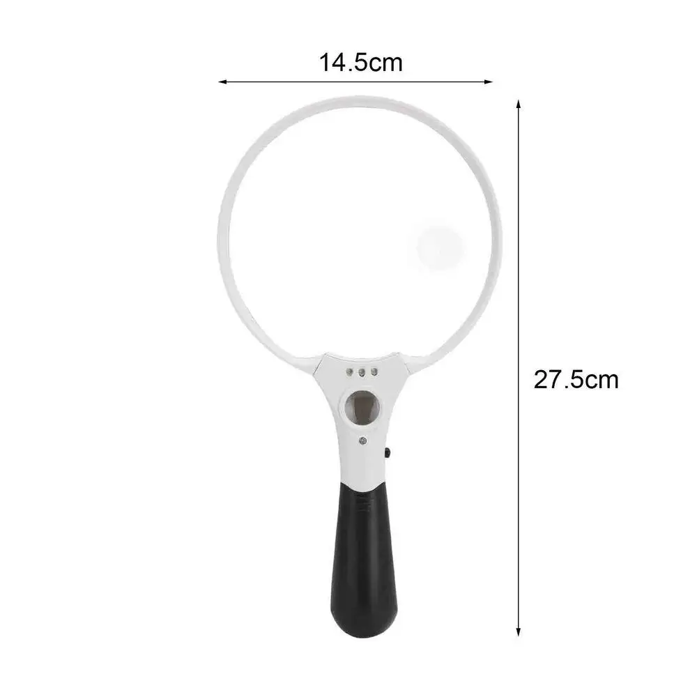 25X Extra Large Strong Magnifying Glass 3 Bright LED Zoom Hand Held Lightweight