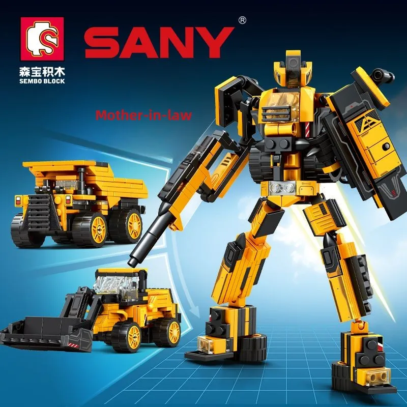 

Sembo 3 Change Engineering Warrior Robot Building Blocks Set, Dump Truck Assembly Brick Toy Birthday Gift For Kids Boys