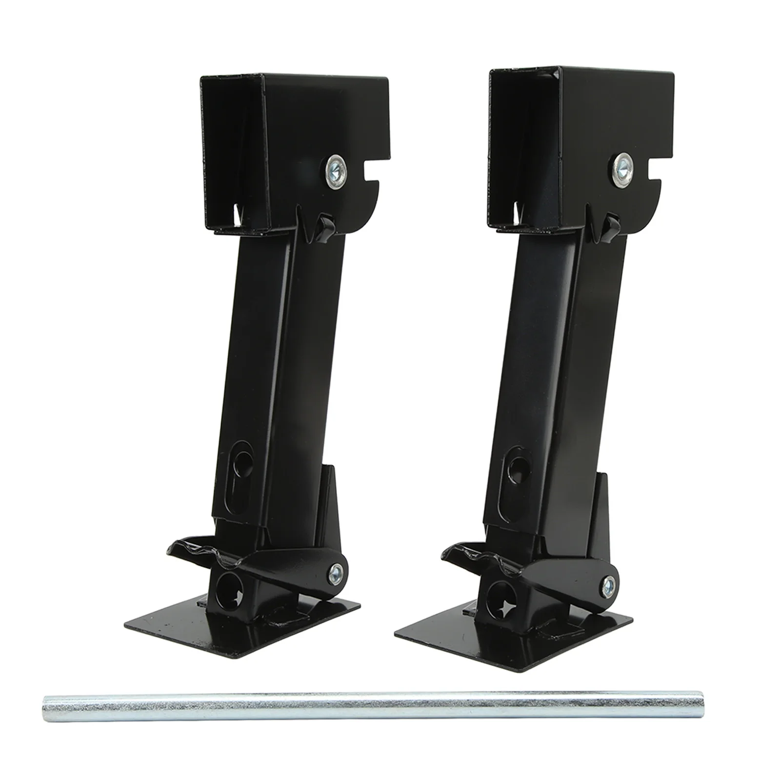 

2PCS Stabilizer Jack Iron 650lb Support 1000lb Lifting Capacity Telescoping Adjustable Swing Down Outriggers