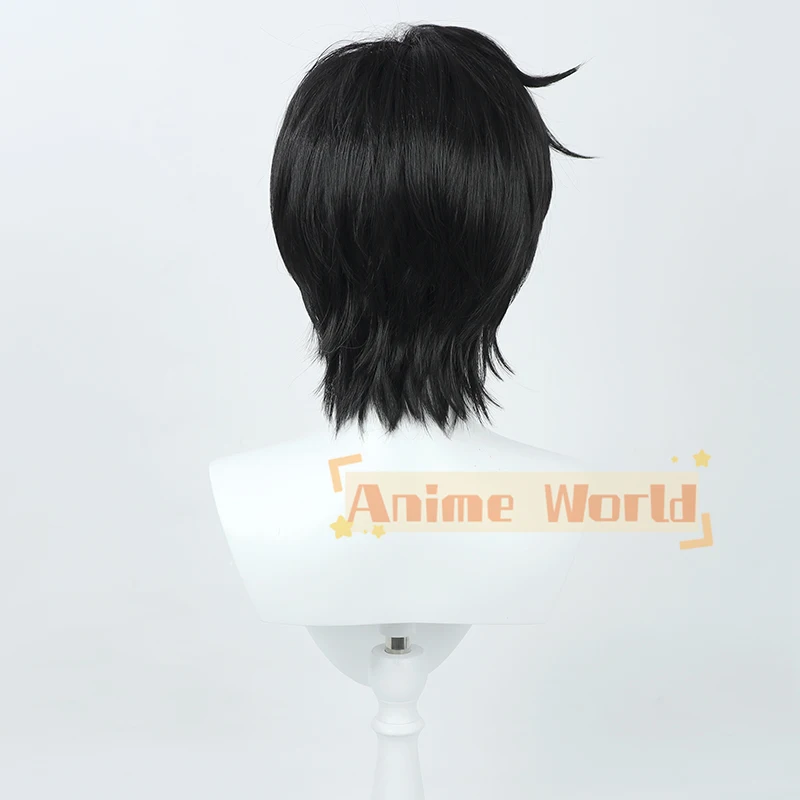 Moon Crystal Chiba Mamoru Cosplay Wig Black Tuxedo Heat Resistant Synthetic Hair Halloween Party Role Play + Free Wig Cap