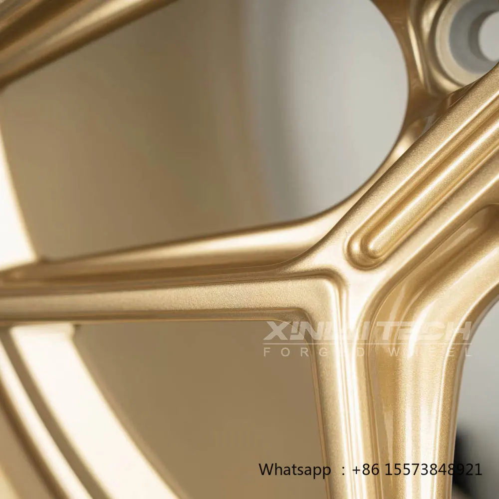 Custom Forged Aluminum Alloy Wheels 5x112 18 19 20 21 22 Inch Brushed Gold Concave Rims for    Sedans