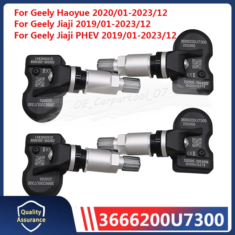 

4PCS/Lot Tire Sensor 3666200U7300 For Geely Haoyue Jiaji PHEV 2020 2021 2022 2023 TPMS 433MHZ Tyre Pressure Monitor System