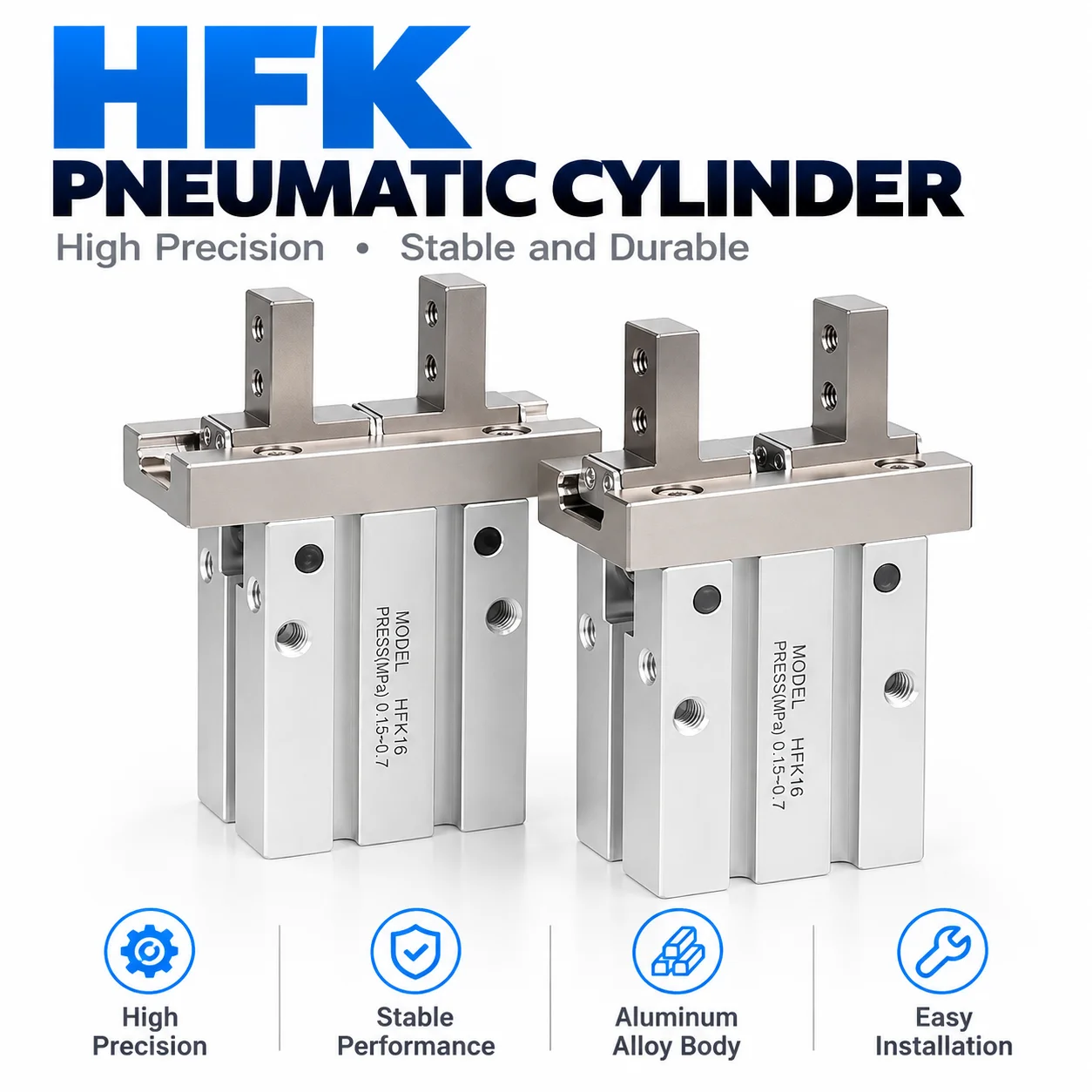 Airtac Type Parallel Style HFK Pneumatic Air Gripper HFK10 HFK16 HFK20 HFK25 HFK32 HFK40Cylinder Double Acting Gripper Cylinder