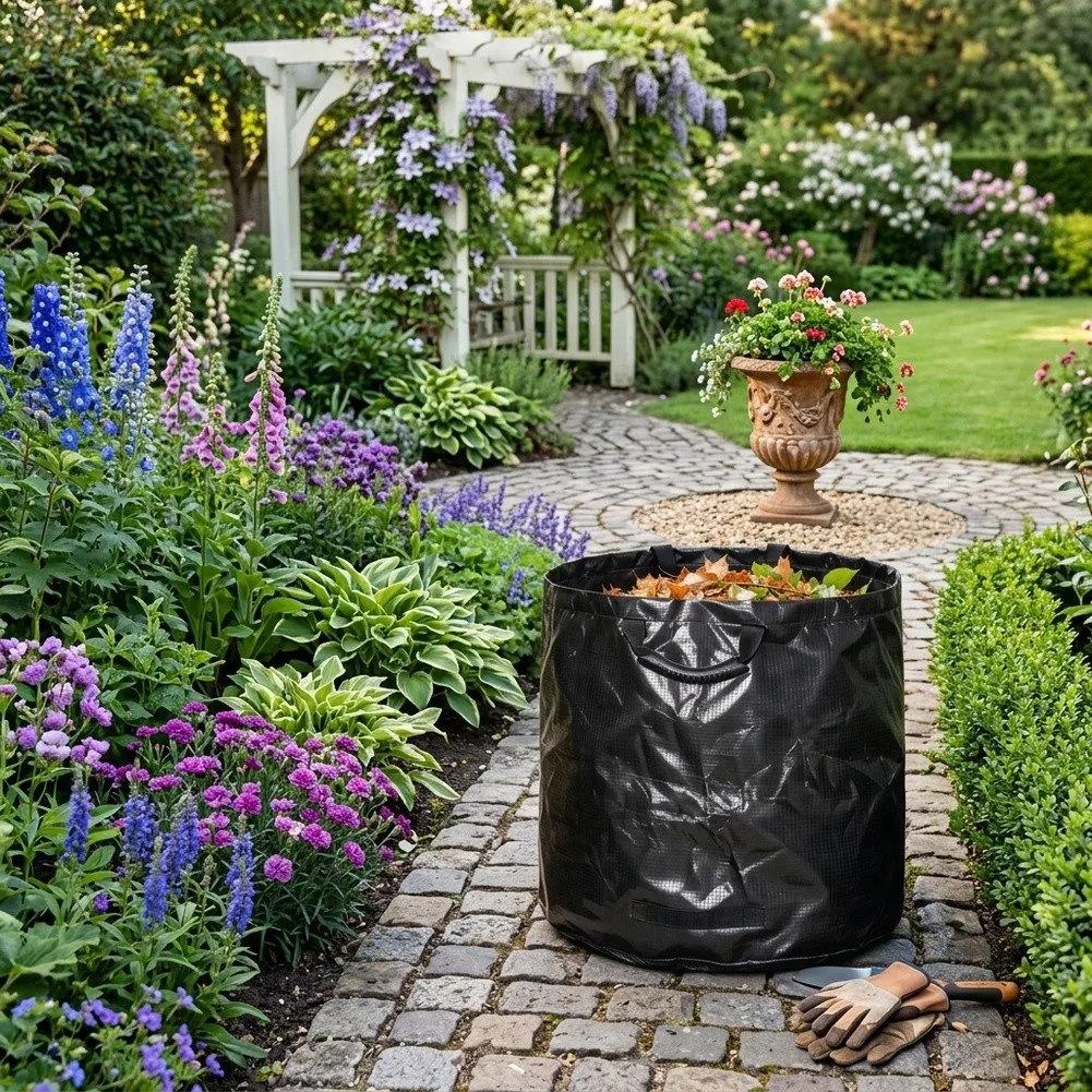 Multipurpose Garden Leaf Waste Bag For Yard Cleaning Storage With Handles Reusable Container For Lawn Garden Bag