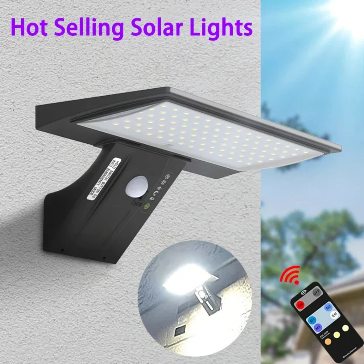 

New Newest Outdoor Solar Lights Sunlight Lighting Garden Gardening Led Street Light Motion Sensor Waterproof Wall Solar Lights