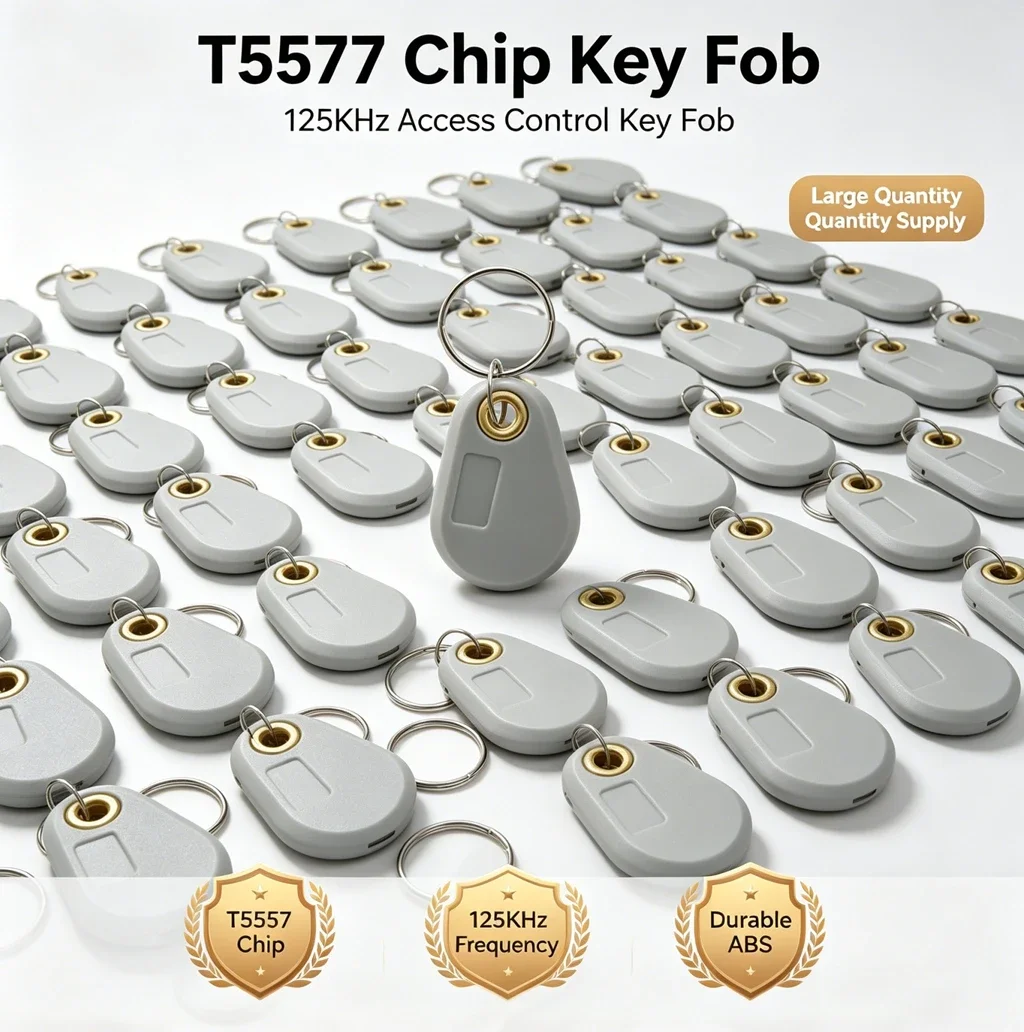 EM4305 T5577 125khz Copy Rewritable Writable Rewrite keyfobs RFID Tag Key Ring Card Proximity Token Badge Duplicate