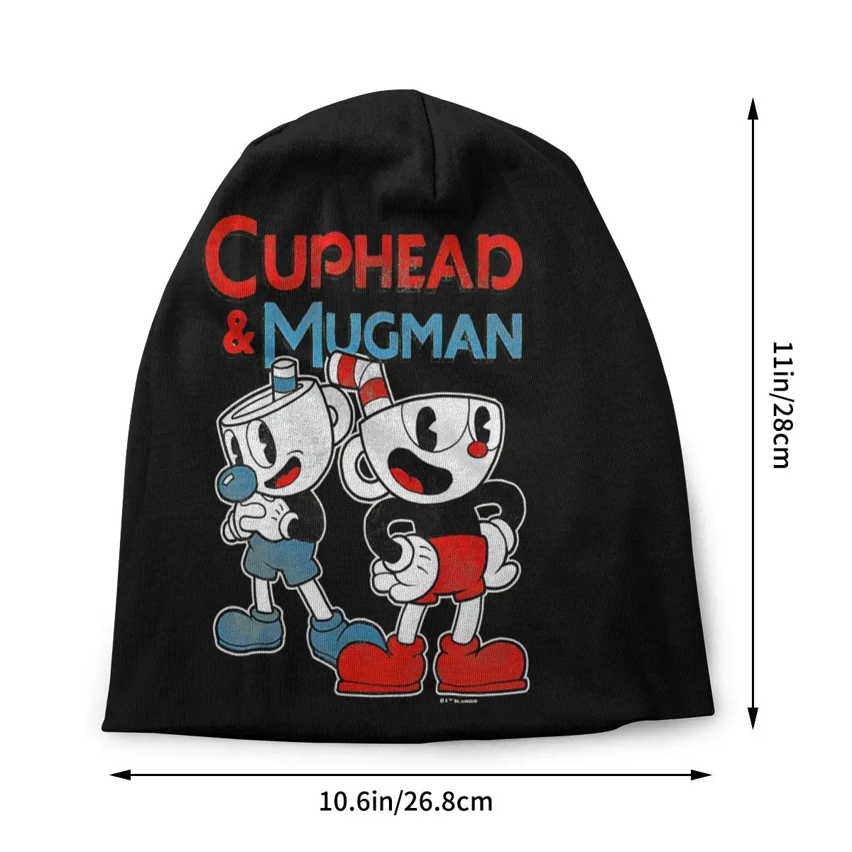 Cuphead & Mugman Dynamic Duo Outdoor Thin Beanie Caps Cuphead Skullies Beanies Ski Caps Soft Bonnet Hats