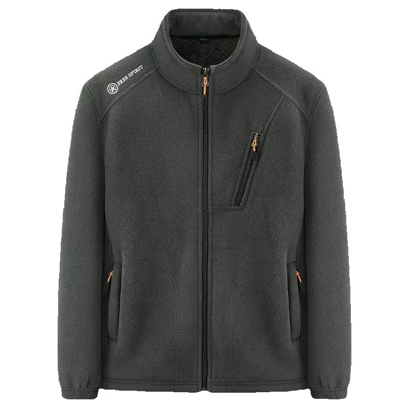 

Новые уличные повседневные куртки на 2025 год: Мужская флисовая теплая флисовая куртка, модная куртка с воротником-стойкой.