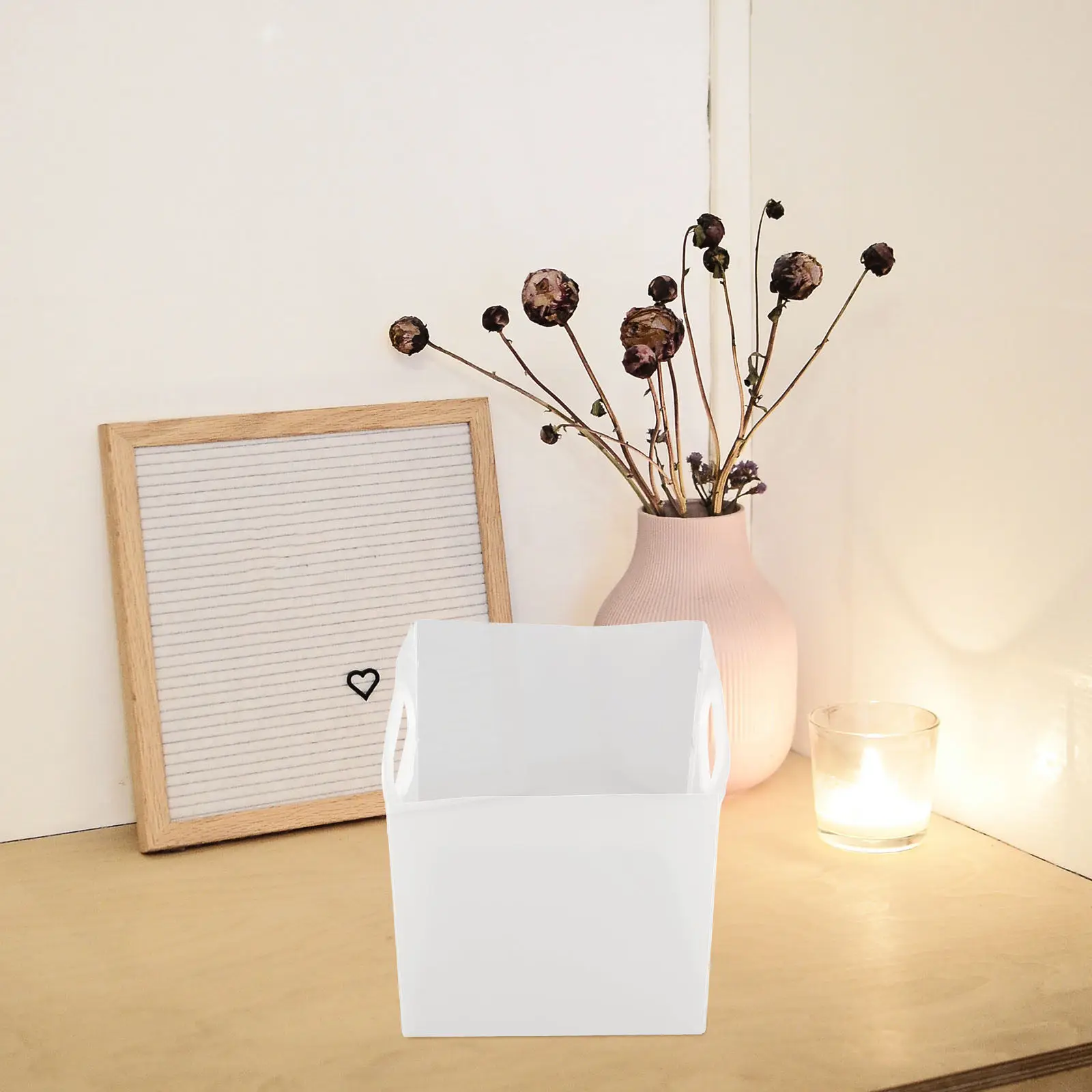 Foldable Desk Organizer Storage Container for Stationery Cosmetics Brushes Pens Rulers Small Books Office Bathroom Vanity