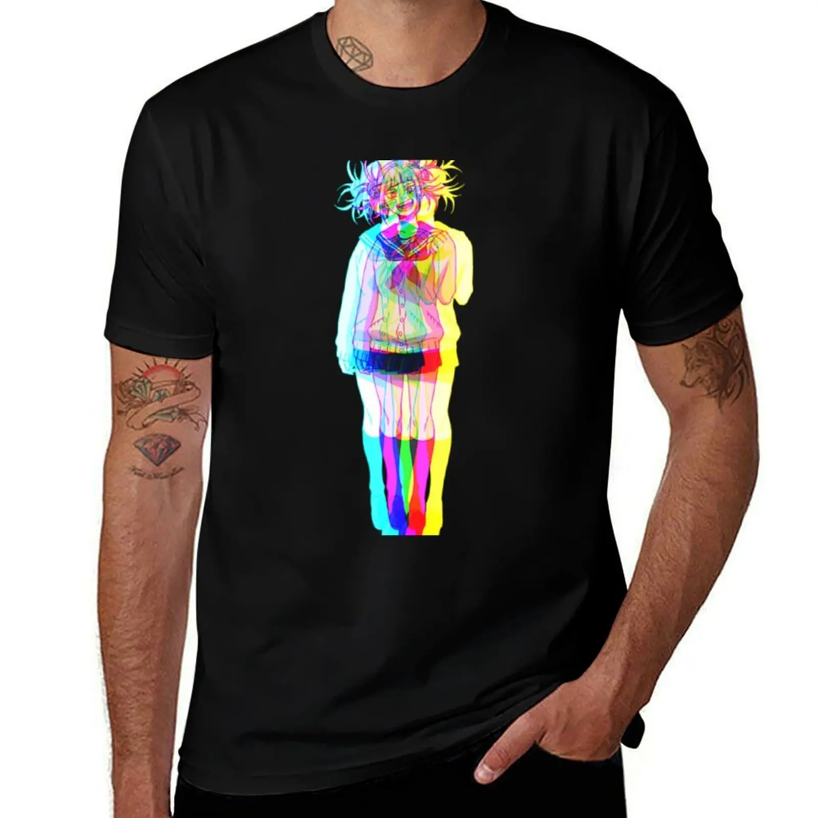 Glitched Himiko Toga T-Shirt Festive Simple T-Shirt