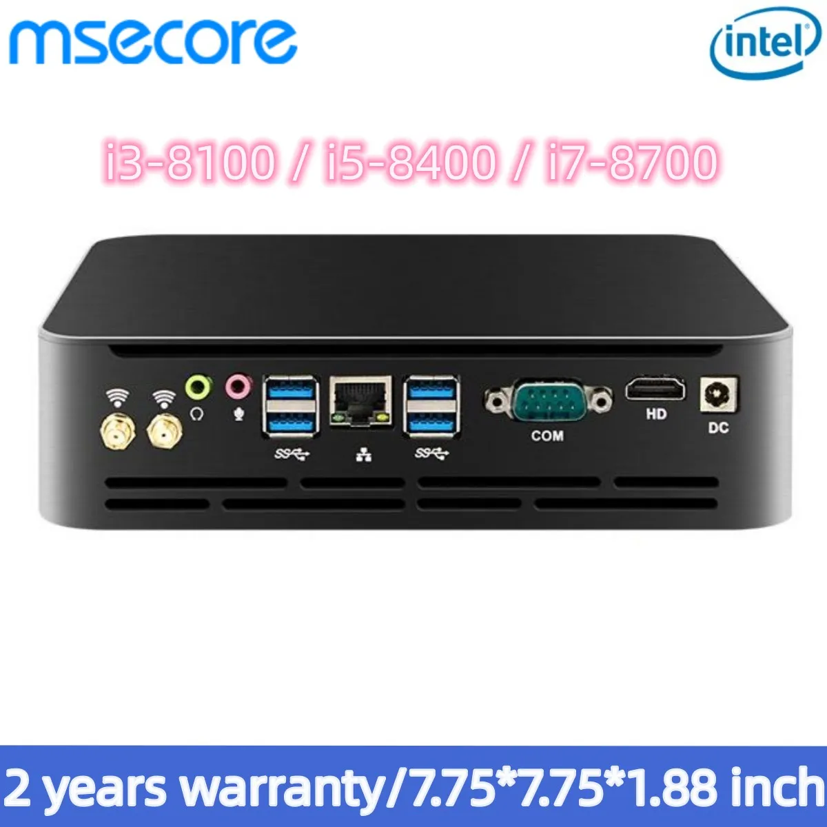 MSECORE 인텔 코어 i3 i5 i7 미니 PC, 윈도우 10 게임용 데스크탑 컴퓨터, 휴대용 PC, 리눅스 HTPC DDR4 와이파이 HDMI COM