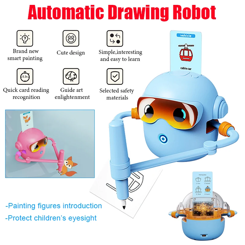 

Intelligent Automatic Drawing Robot Voice Interactive Educational Drawing Machine Magic Painting Robot Gift For Kids Boy Girl