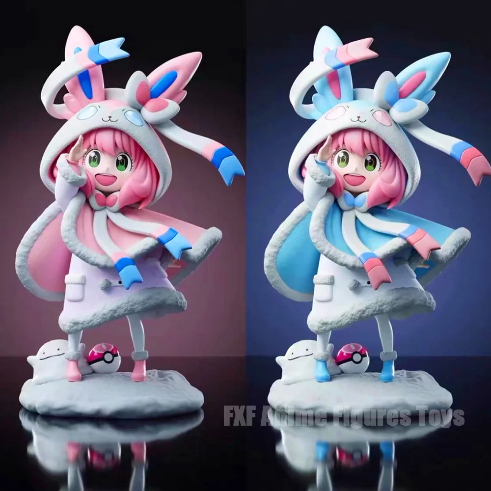 8,46 Zoll/21,5 cm Anime SPY FAMILY Figur Sylveon Cosplay Anya Forger Actionfiguren PVC Desktop-Ornament Sammlermodell Spielzeug Geschenke