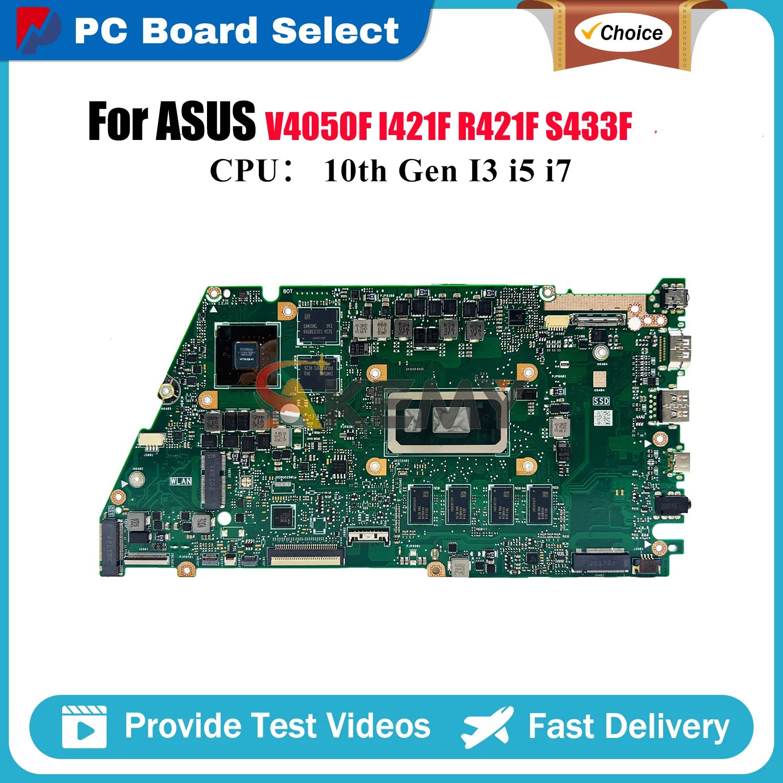 

X421FL Laptop Motherboard For ASUS X421FQY X421F X421FPY X421FAY X421FL I421F R421F V4050F S433F Mainboard W/ 10th Gen I3 i5 i7