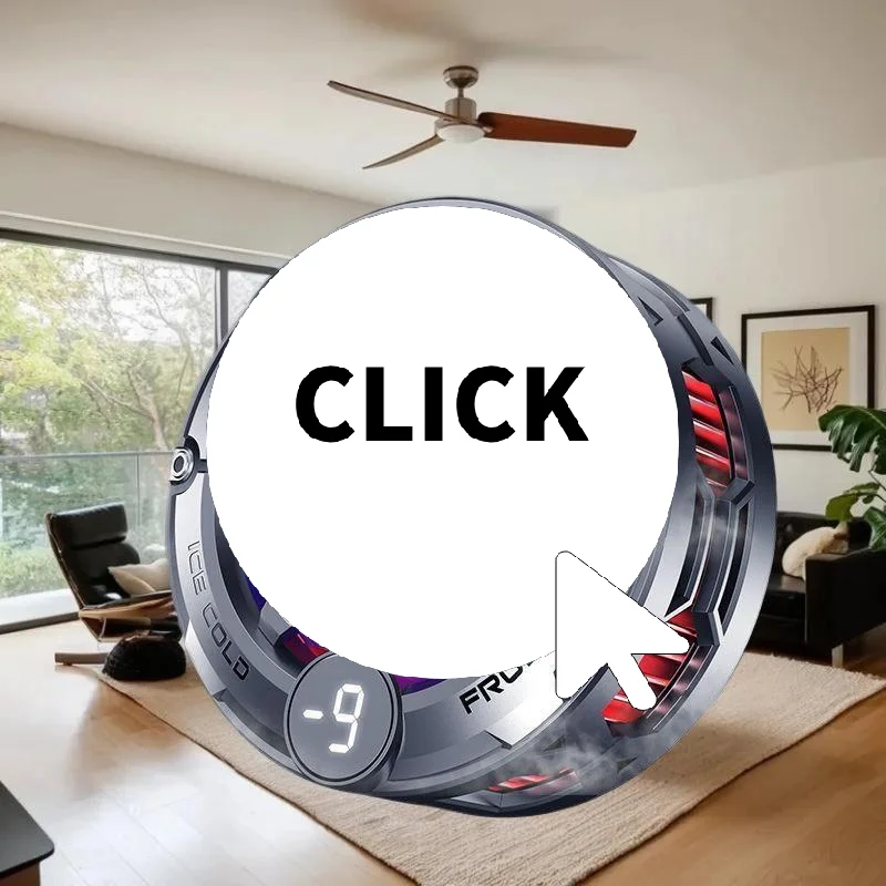 Kipas Pendingin Ponsel Magnetik Portabel Universal 2IN1 dengan Layar Digital dan Lampu RGB