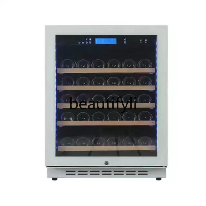 

Шкаф для красного вина с постоянной температурой, полка из бука, винный шкаф с охлаждением, нержавеющая сталь, холодильник