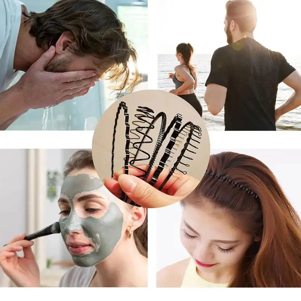 الأطواق الشعر الرجالية البسيطة الكورية موضة غسل الوجه المضادة للانزلاق رئيس الأطواق الرياضة مقاطع الشعر غير مرئية الأطواق الشعر النسائية #3