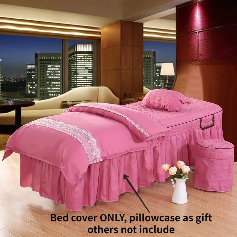 1PC Ruffle Bed Skirt Only for Beauty Salon Massage Table Bedspread Skin-Friendly SPA Bed Full Cover with Hole