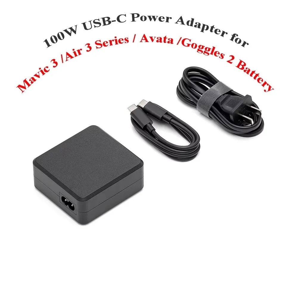 

X-T Original 100W USB-C Power Adapter for Mavic 3 Series/Air 3/Air 3S Goggles 2 Battery New Accessories In Stock