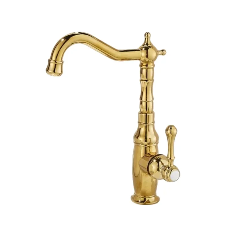 

French retro all-copper single handle under the counter basin faucet European washbasin bathroom counter basin hot and cold fauc