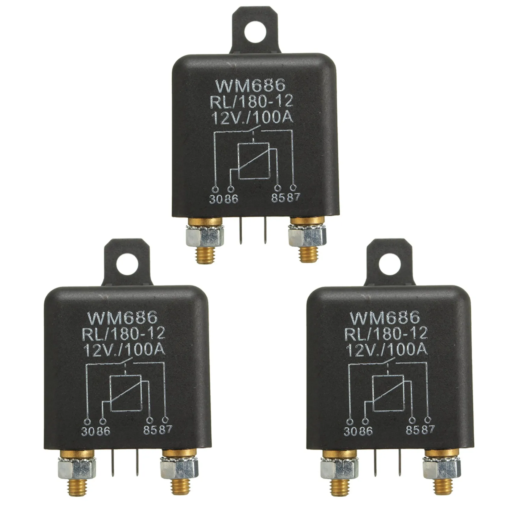 Classy-3X 12V 100Amp 4-Pin Heavy Duty ON/OFF Switch Split Charge Relay For Auto Boat Van Black