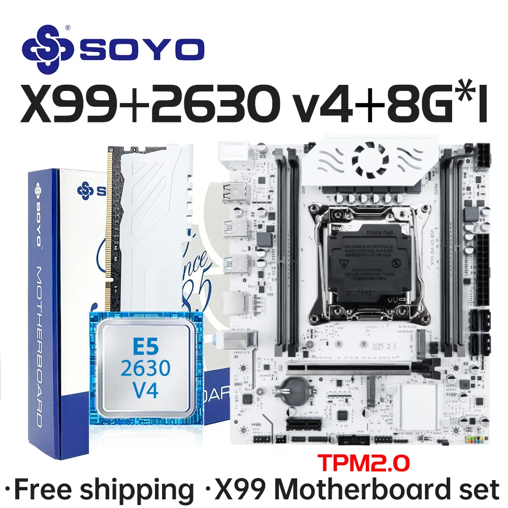 Set scheda madre da gioco SOYO X99 C612chip con Intel Xeon E5 2680 V4 CPU DDR4 16G 2133 MHz RAM Componenti per computer Scheda madre