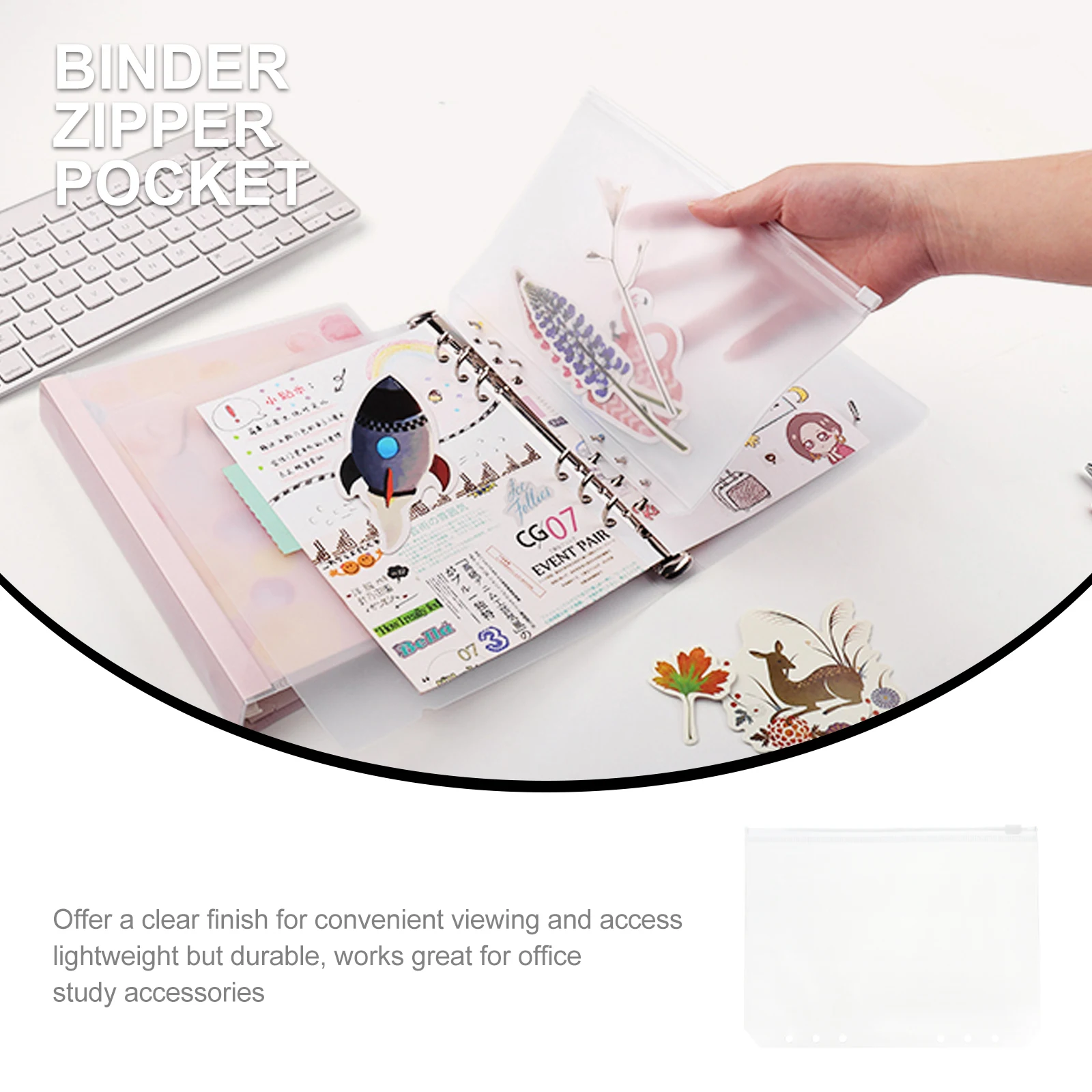

10 Pcs Clear Zipper Pouches Bag PVC Name Card Bags Cards Holders Storage Loose Leaf Binder Folders