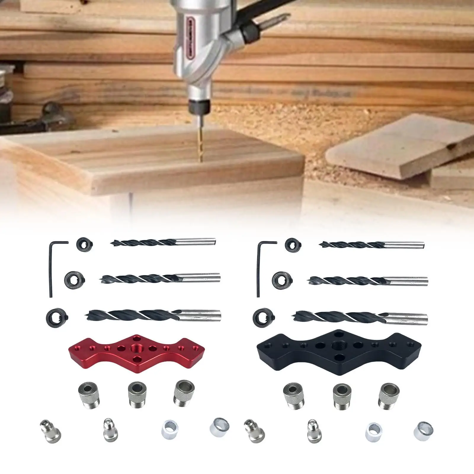 Woodworking Dowel Jig Kit Portable Self Centering Handheld Carpentry Locator