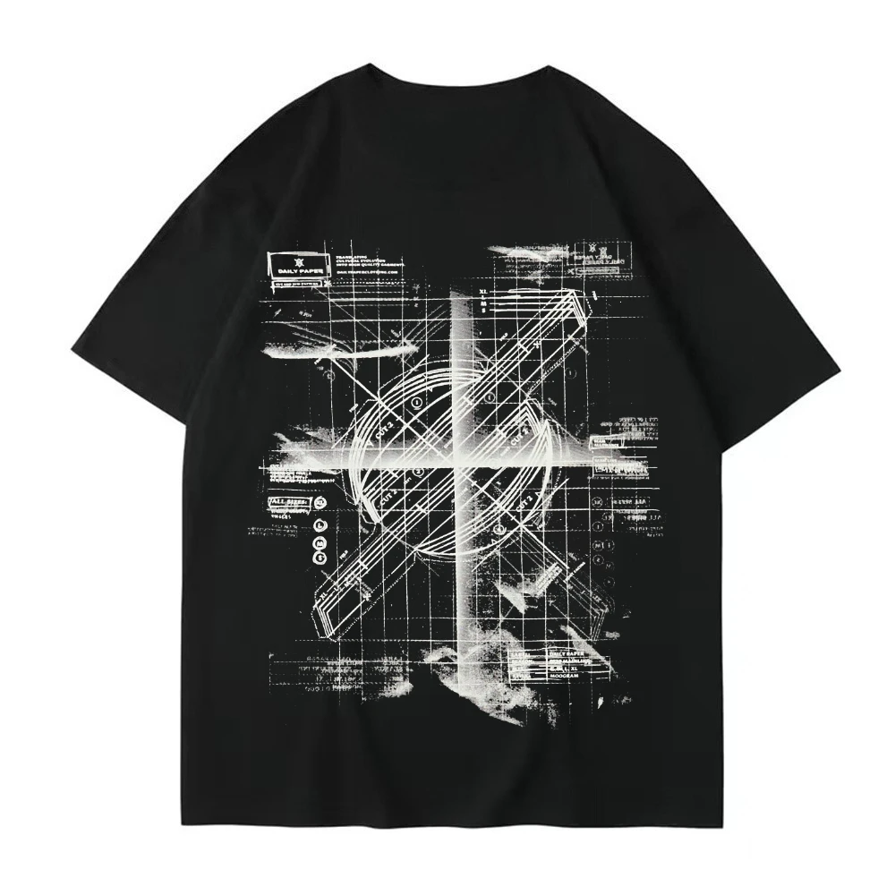 

2025 Summer Daily Paper Brand T Shirt Men's Cotton Round Neck Short Sleeve Comfortable Graphics Print Unisex Oversize Tee