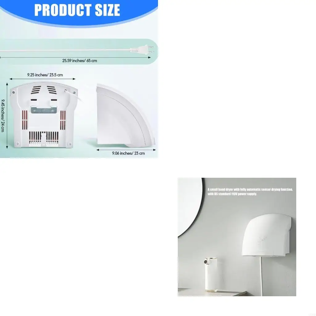 Commercial Automatic Sensors Hand Dryer 110V Fast Drying Device Space Saving Drying Machine for Bathroom or Restroom Use