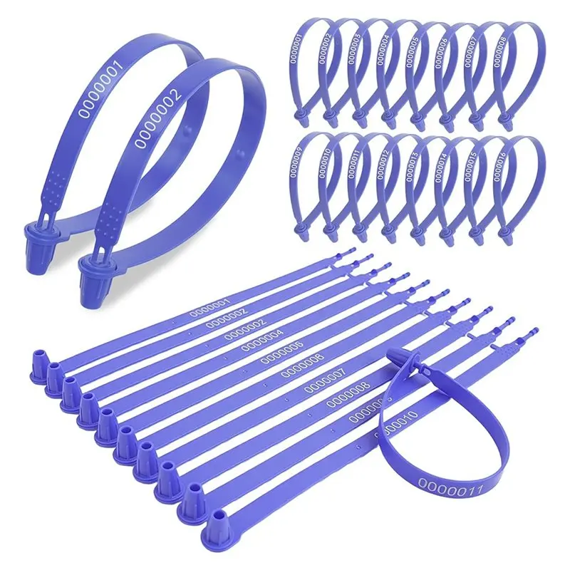 

AT05-Blue Plastic Security Seals 1000 Pcs, Numbered Tamper-Evident Tags For Truck, Trailer Container Use