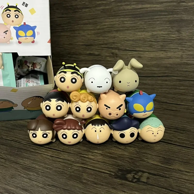 Горячий натуральный карандаш Шин Чан, мини-штабелирование, милая зернистая слепая сумка, милая Nohara Shinnosuke, коллекции украшений для рабочего стола