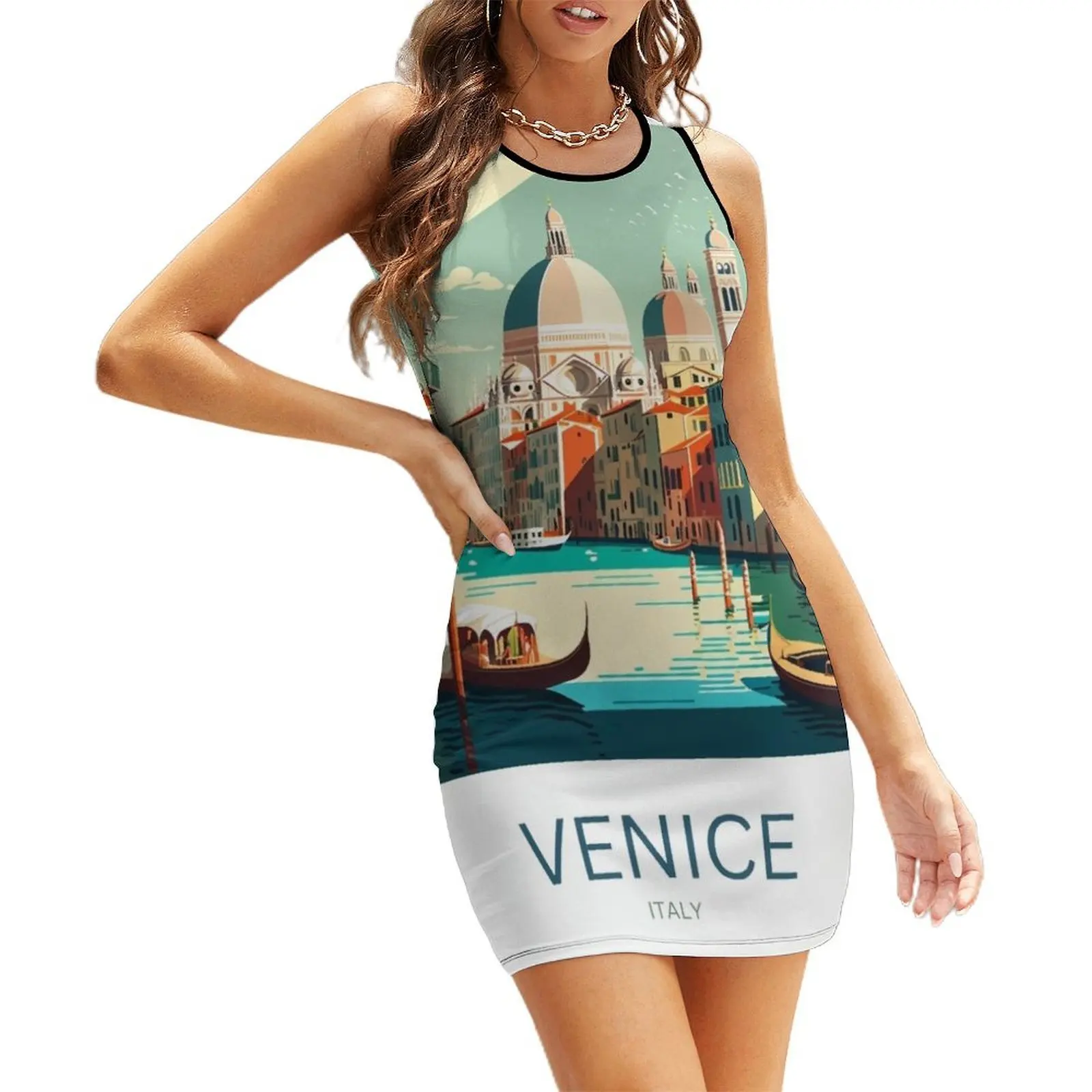 

Venice Italy Sleeveless Sundress Female clothing dress for women summer dress women summer 2025 women's summer clothing 2025